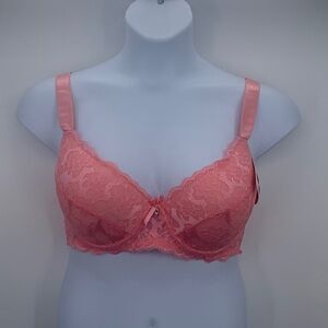 Mopas Padded Lace "Coral" Bra Size 38DD